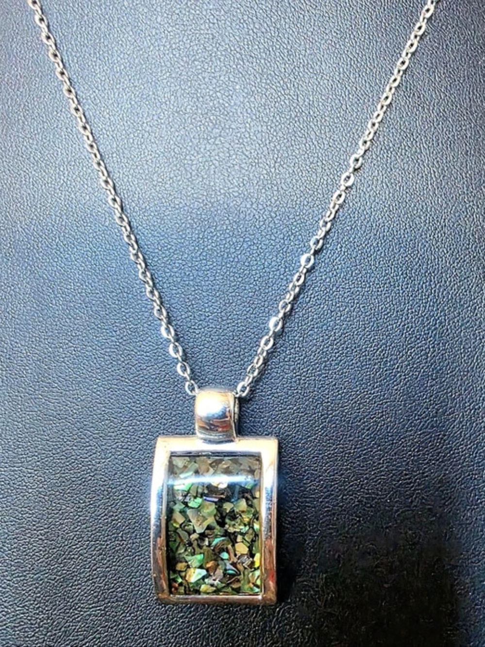 Paua Shell Inlay Pendant Necklace